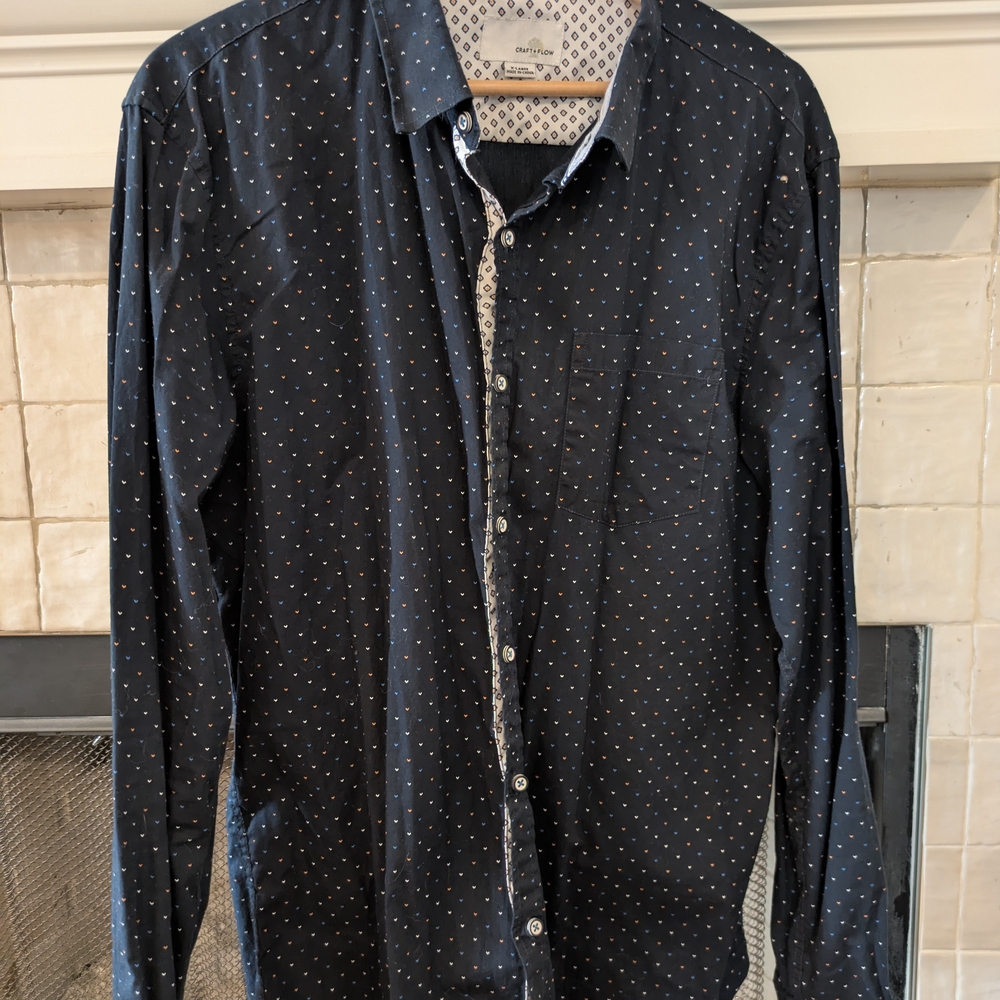 Navy Blue Button-Down Shirt